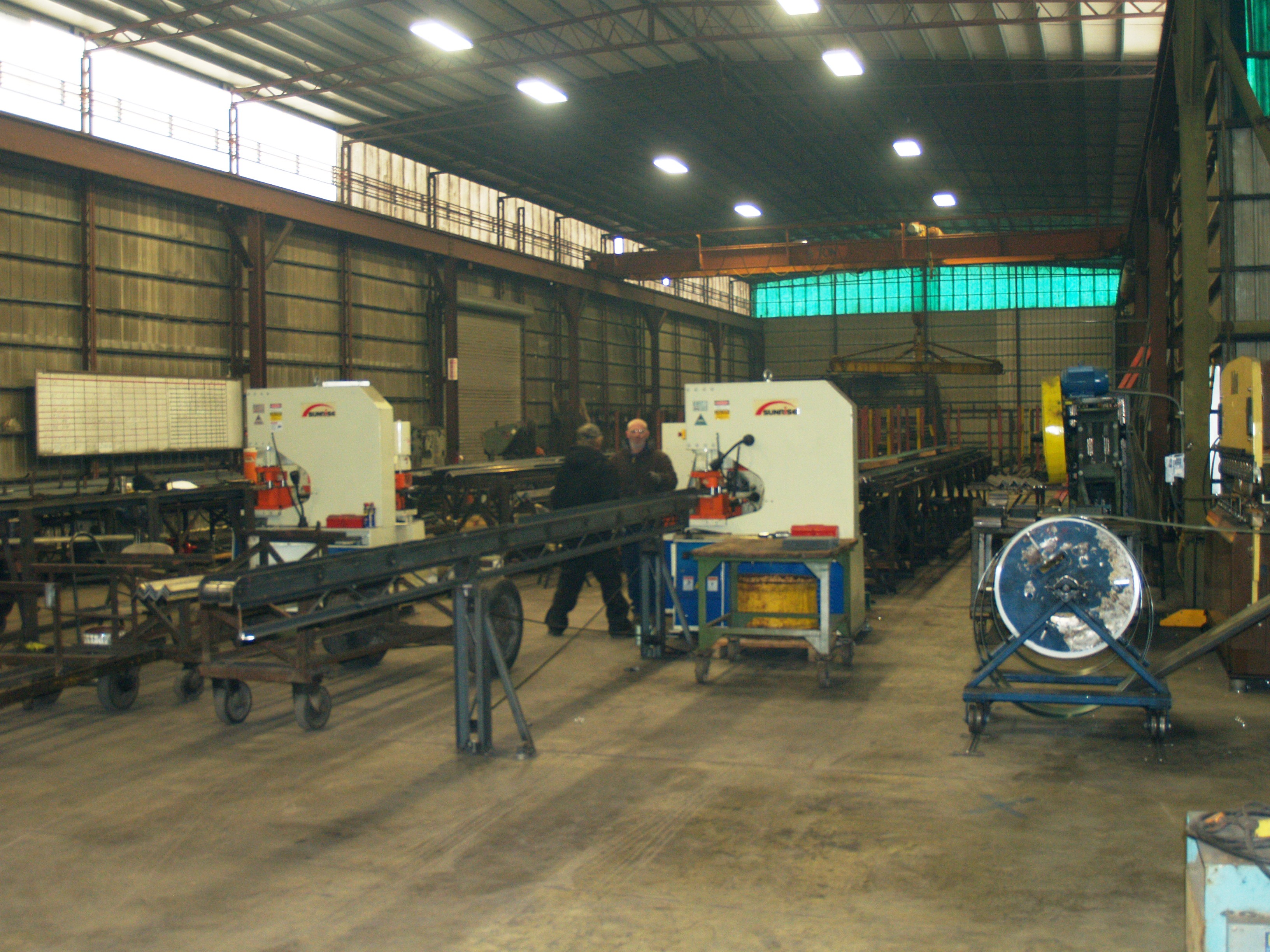 making steel trusses in warehouse