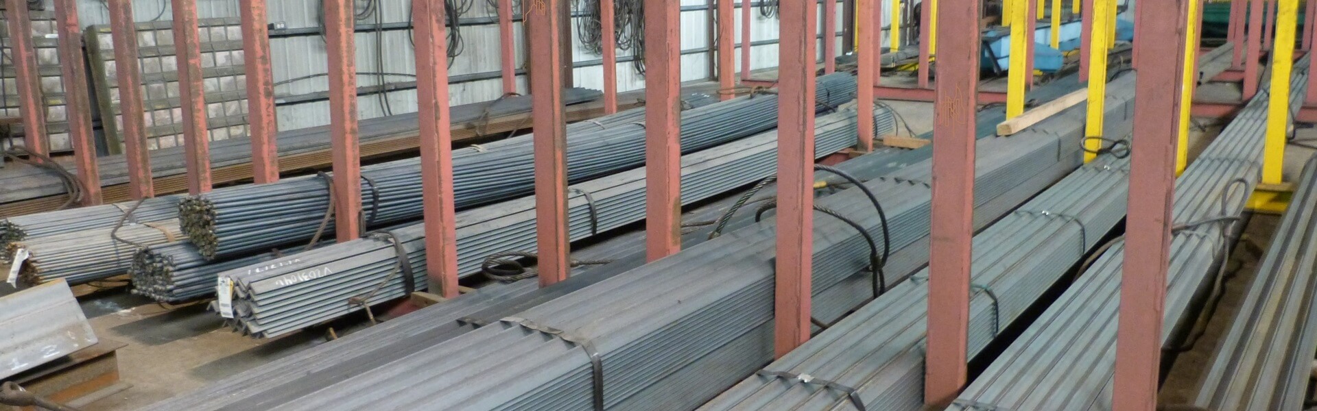 stacked steel used to make trusses